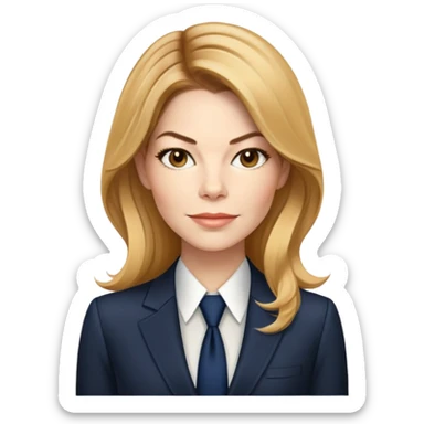 Michelle Monaghan with honey blonde hair as CEO in business attire sticker
