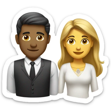 Pareja de mujer blanca y hombre rubio besándose  sticker