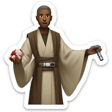 Star Wars Jedi giving gift for Christmas  sticker