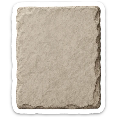 a rectangular stone slab with jagged, chipped edges, natural stone color, no background sticker