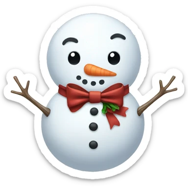 Snowman wearing a bow sticker