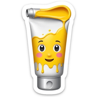 a tube of yellow paint sticker