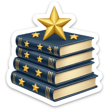   books + stars sticker