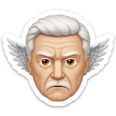 Angry older white male Italian angel sticker