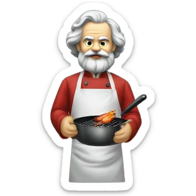 karl marx cooks barbecue sticker