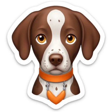 white and orange spotted german short haired pointer no tail sticker