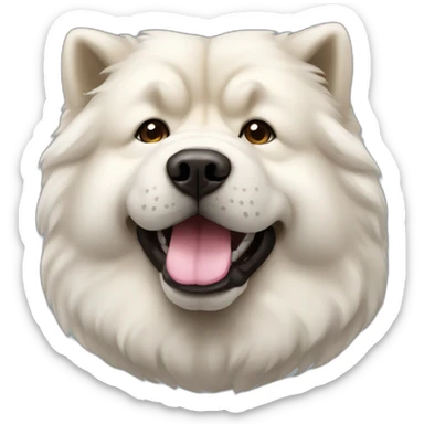 White Chow chow sticker
