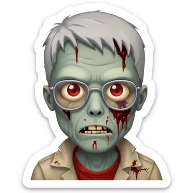 Zombie with glasses more visible glasses, some difference between zombie and glasseslasses  sticker
