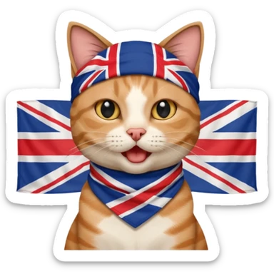 cat singing "my butthole speaks british" sticker