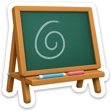 Remove the hand from the classic wooden frame drawing board, keep the board and drawing, in emoji style, with no background. sticker