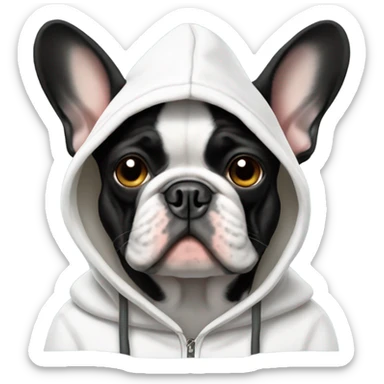French bulldog wearing hoodie sticker