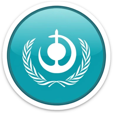 Un logo animado de un círculo color Turquesa y letras blancas con las siglas NHD sticker