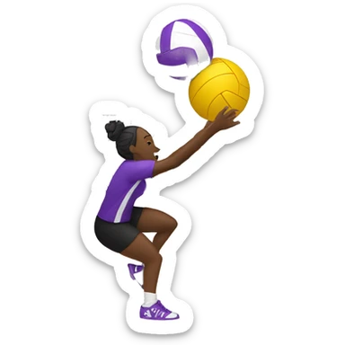 create a volleyball player spiking a volleyball sticker