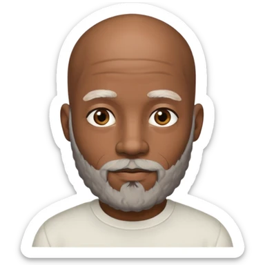 African American male bald salt & pepper beard sticker