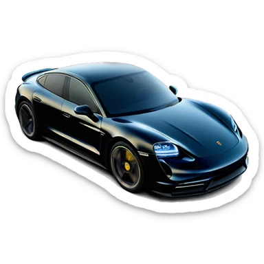 A Porsche taycan full image with fire coming out of the back  sticker