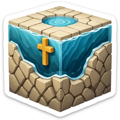 Geography cross section　cube sticker