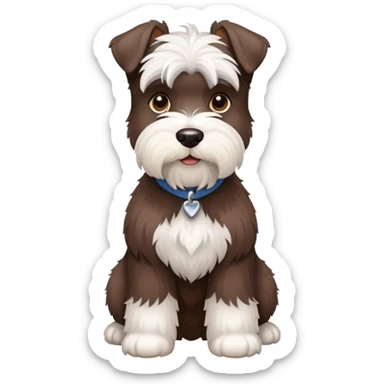 Chocolate and white schnauzer sticker