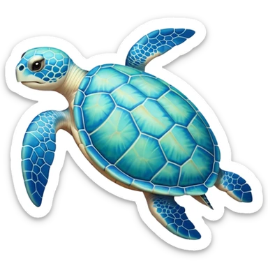 White Pastel sea turtle sticker