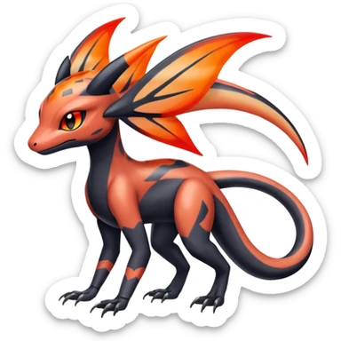 Colorful Translucent Tricky Hot Handsome Meloetta-Salandit-Nargacuga-Pokémon-Fakémon-fusion-hybrid-creature sticker