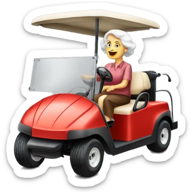 Old red head lady golf cart sticker