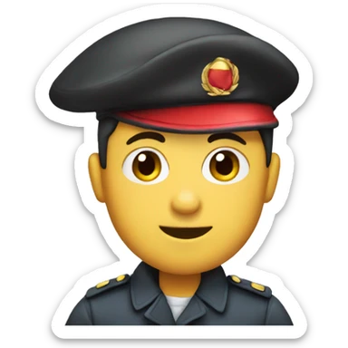 emoji with a red beret saluting sticker