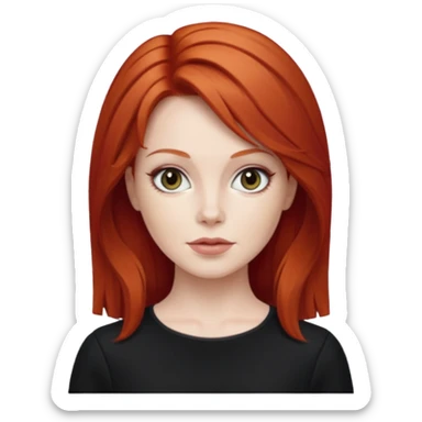 Lee Purcell with red hair, black outfit sticker