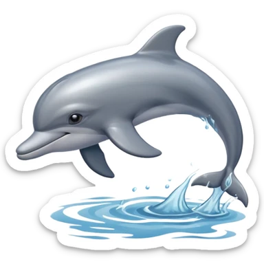 dolphin swimming in sea sticker