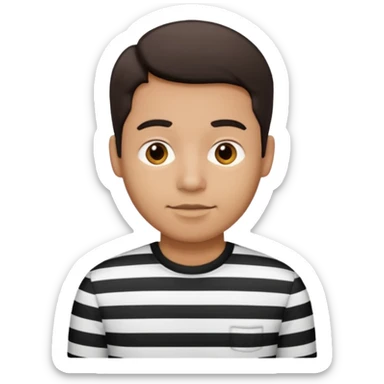 Man with black Striped Shirt not t shirt sticker