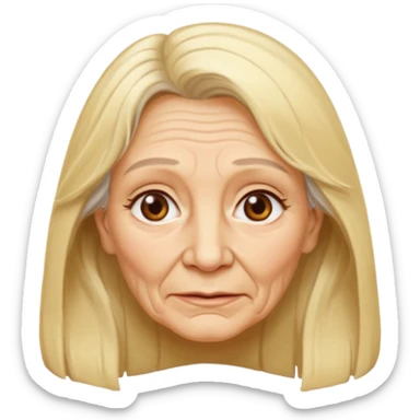 Femme 70 ans blonde cheveux long sticker