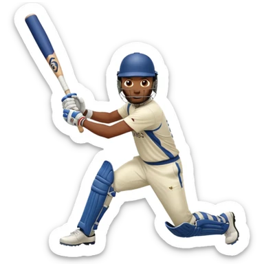 Right handed cricketer playing a cover drive shot with a cricket bat sticker