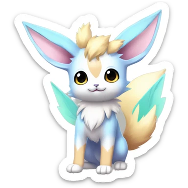 Kawaii Pastel Eeveelution-Cute-Pokémon-fusion full body sticker