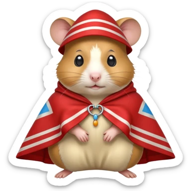 hamster wearing a poncho sticker