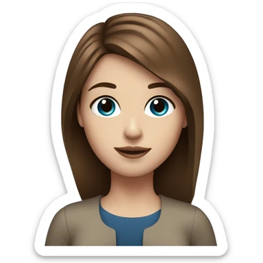 White girl, brown hair and blue eyes with a glass of red wine sticker