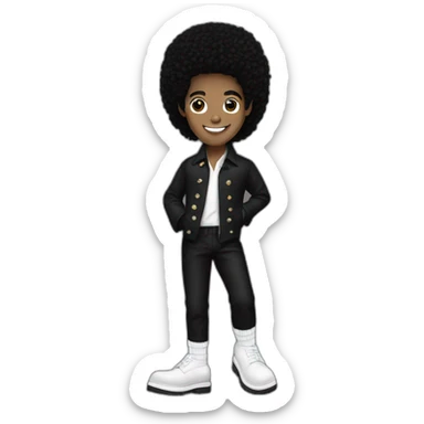  black loafers white socks Michael jackson sticker