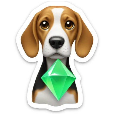 Beagle with Sims Plumbob above its head sticker