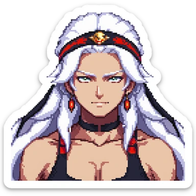 Tengen Uzui with a smirk, Sound Hashira from Demon Slayer, white hair, headband, muscular sticker