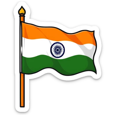 Indian flag, simple, clean, iconic, no text sticker