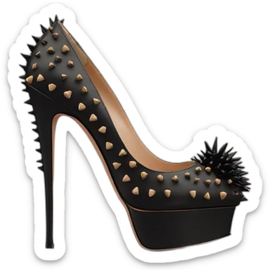 VALENTINO Tan-go PLATFORM PUMP black spikes sticker