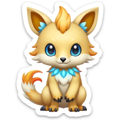 Cute cool colorful fantasy animal hybrid Fakemon full body sticker