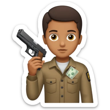 A brown kid holding a black glock 19 and cash sticker