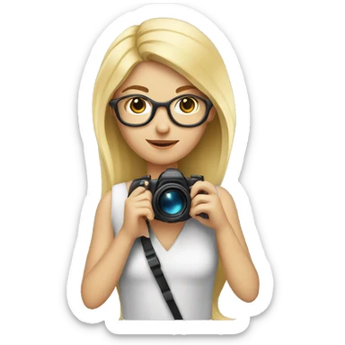 Blonde girl photographer  sticker
