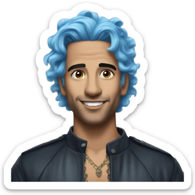 Rauw alejandro Latin Singer with Blue hair trap sticker