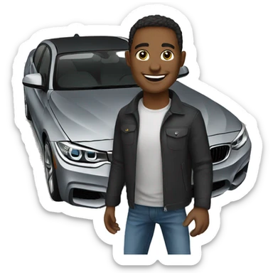 Happy owner of a bmw car sticker