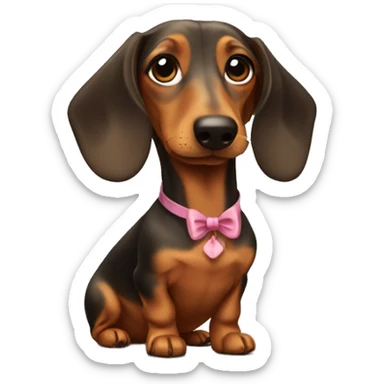 Dachshund with a bow sticker