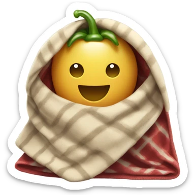 happy pepper in blanket sticker