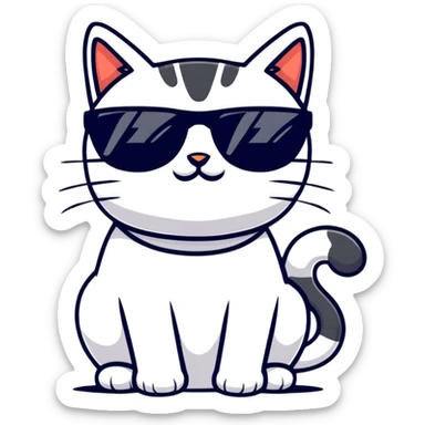 ridiculous cat with sunglasses sticker