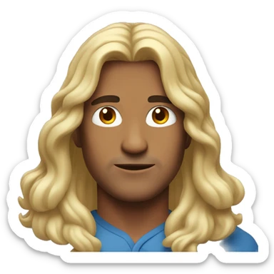 Indian guy with long blond hair and face like thunder  sticker
