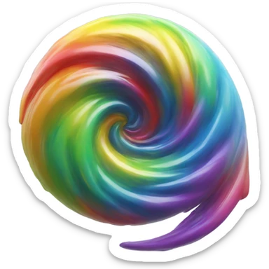 rainbow swirl glossy abstract tornado sticker