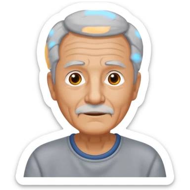 una imagen de un abuelo de 63 años sin bata medica sticker