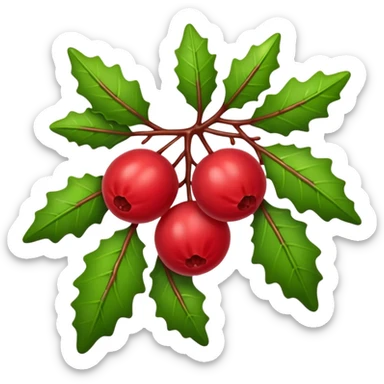 red christmas mistletoe sticker